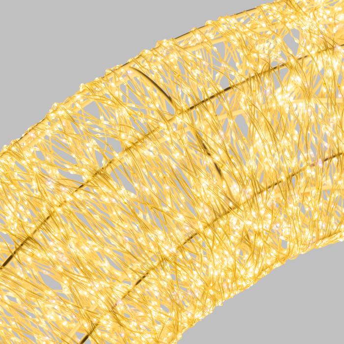 Corona luminosa in metallo bianco 15000 Led con flash 3D - Bianco Caldo