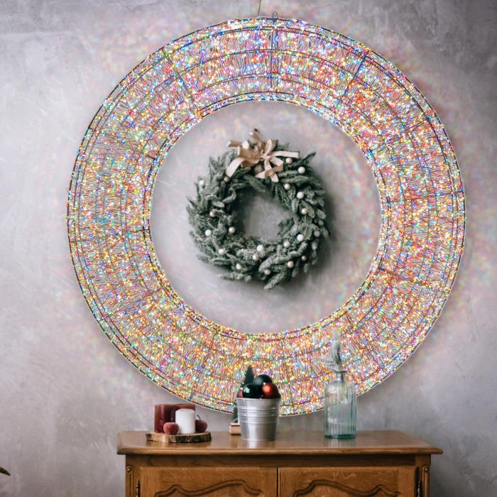 Corona luminosa in metallo marrone 15000 Led con flash 3D - RGB
