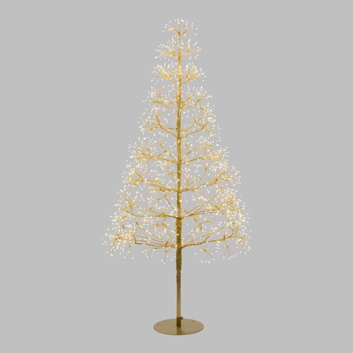 Albero champagne luminoso da esterno 1500 Led con flash - Abete