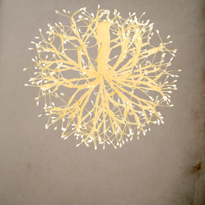 Ramo luminoso a sfera bianco 384 Led con flash - Bianco Caldo