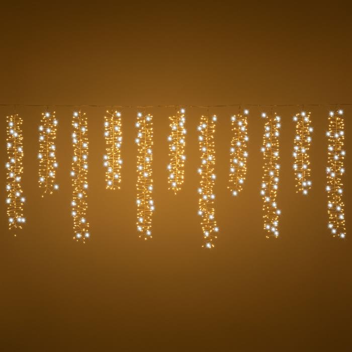 Tenda luminosa per esterno 2000 Led con flash - Bianco Caldo