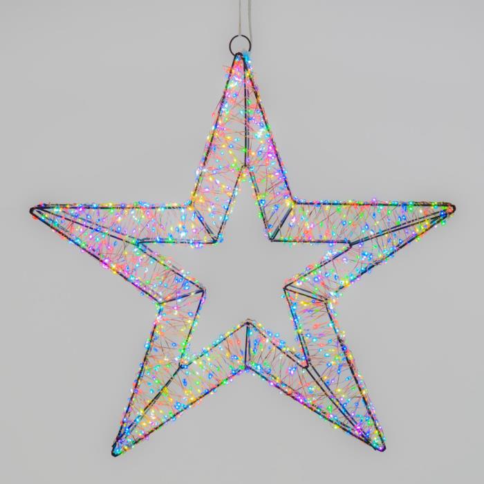 Stella luminosa in metallo marrone 2000 Led con flash 3D - RGB 