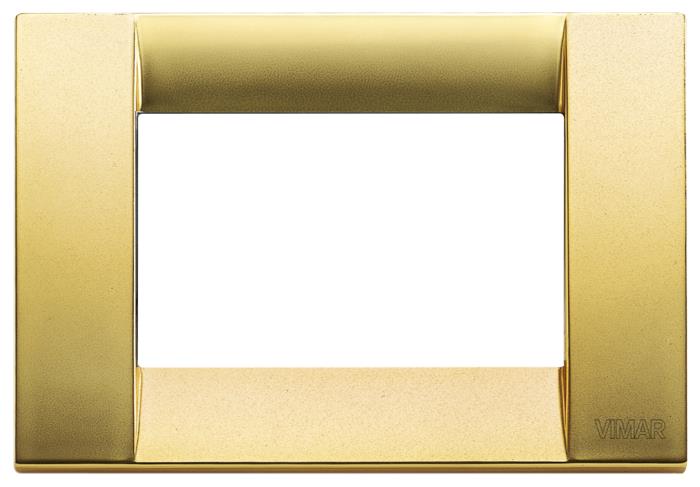 Confezione di placche 3 moduli classica in metallo Idea - oro opaco