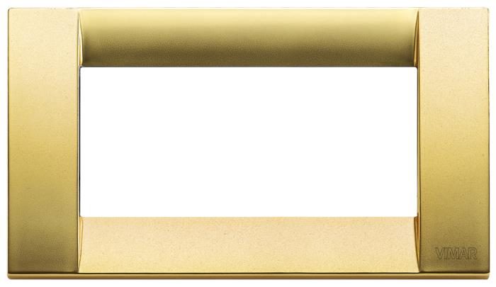 Confezione di placche 4 moduli classica in metallo Idea - oro opaco