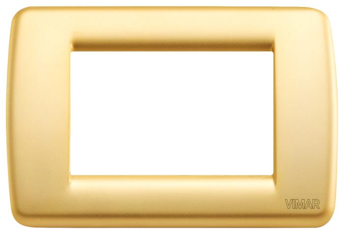Confezione di placche 3 moduli rondò in metallo Idea - oro opaco