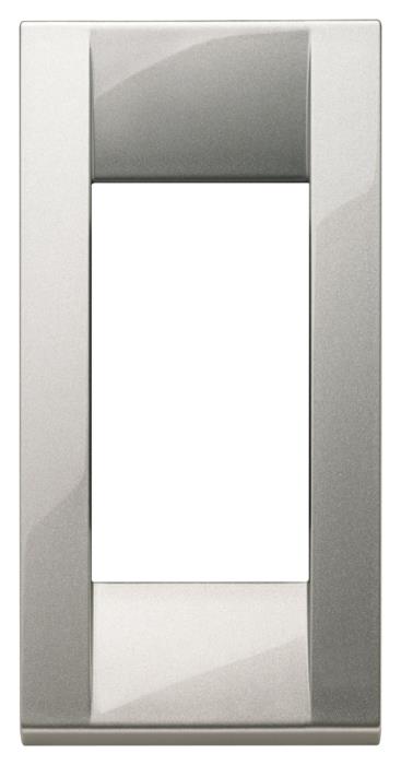 Confezione di placche 1 modulo classica per pannelli Idea - argento metallizzato