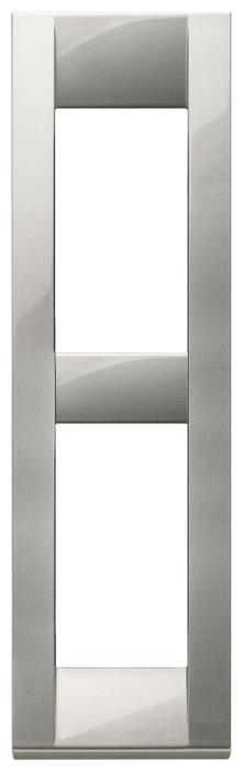 Confezione di placche 2 moduli classica per pannelli Idea - argento metallizzato