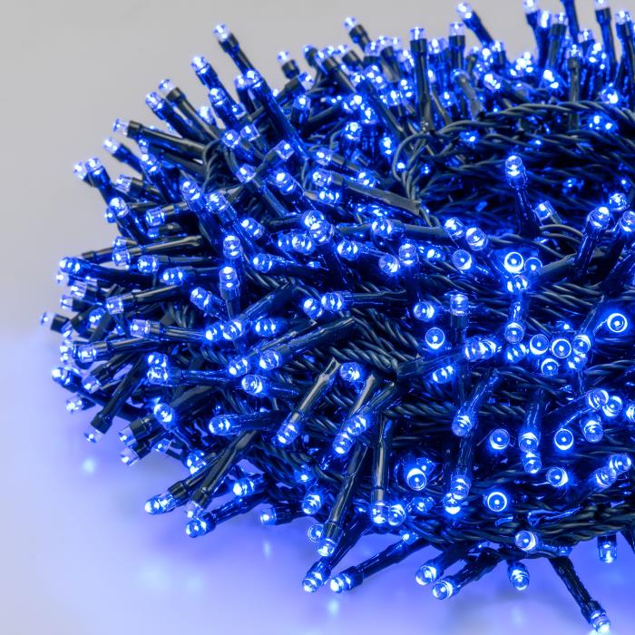 Catena luminosa 1000 Led con gioco luce per alberi di Natale - Blu