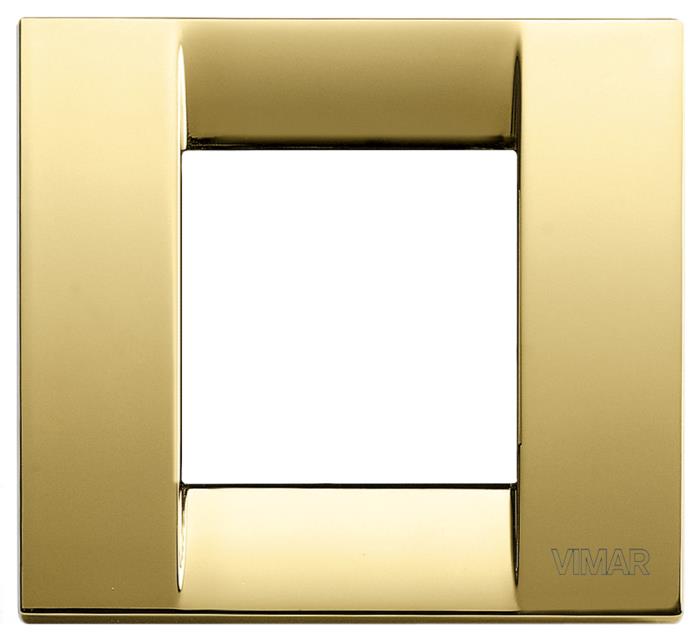 Confezione di placche 1 modulo tonda classica in metallo Idea - oro lucido