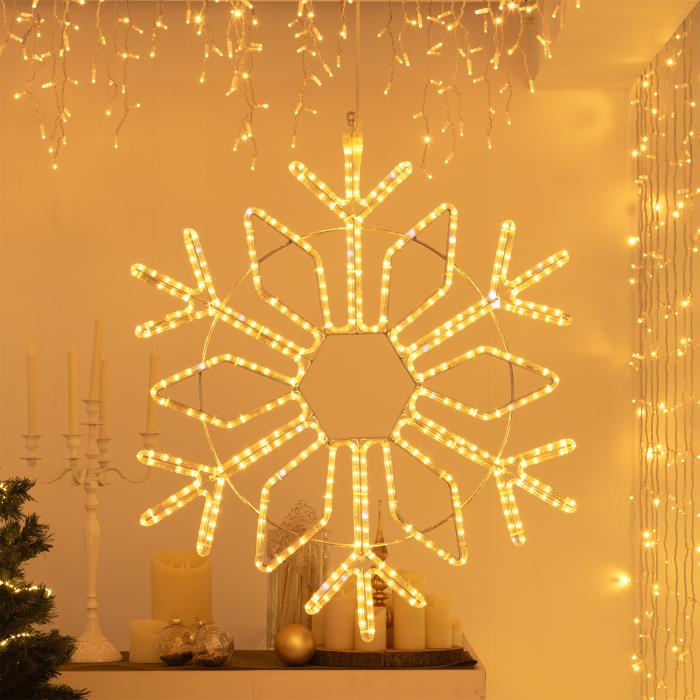 Cristallo di Neve luminoso ø100cm da esterno prolungabile 2D - Bianco Caldo