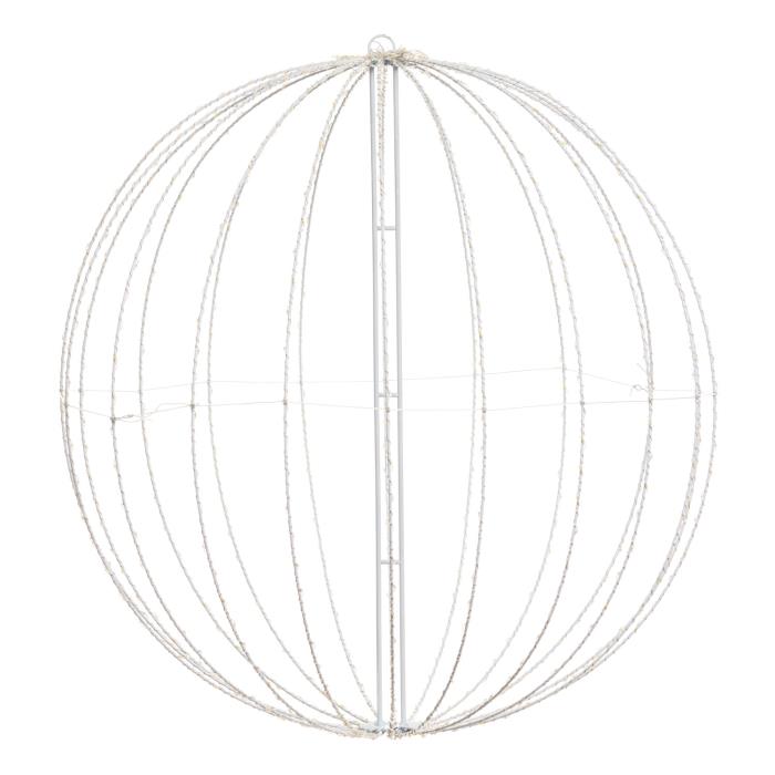 Sfera luminosa in metallo ripiegabile bianco da esterno 3D ø74cm - Bianco Caldo
