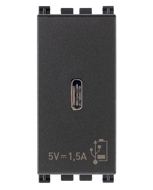 Presa USB da Muro 5V 3A 15W Alimentatore USB Compatibile con Vimar Idea  16368 1 Modulo, Nero : : Fai da te