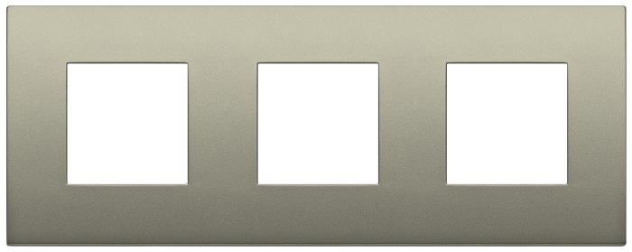 Placca 6 moduli ( 2 + 2 + 2 ) classica in metallo Arké - beige opaco