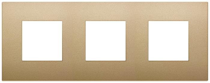 Placca 6 moduli ( 2 + 2 + 2 ) classica in tecnopolimero Arké - oro