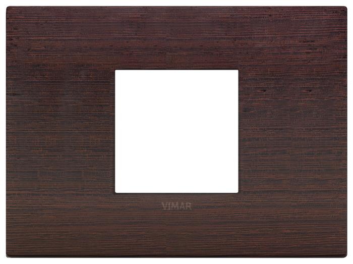 Confezione di placche 2 moduli centrali classica in legno Arké - wengé
