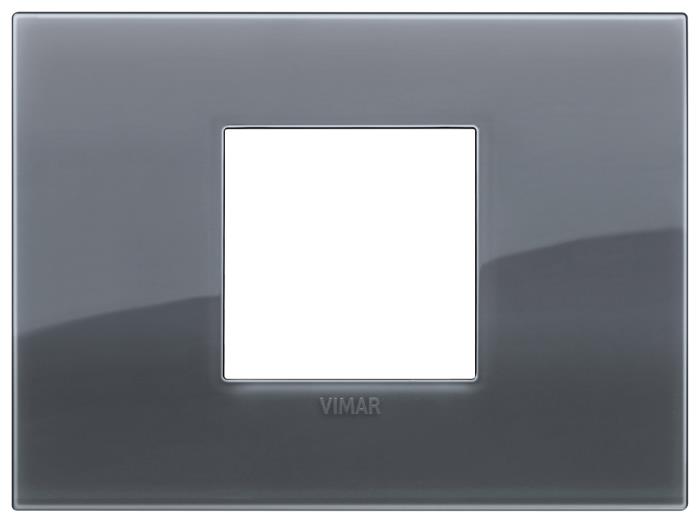 Confezione di placche 2 moduli centrali classica Reflex Arké - grigio fumè