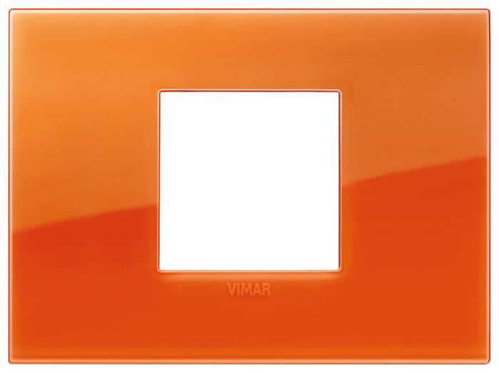 Confezione di placche 2 moduli centrali classica Reflex Arké - arancione