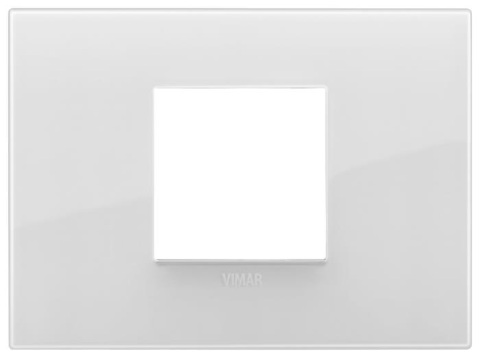 Confezione di placche 2 moduli centrali classica Reflex Arké - bianco ghiaccio
