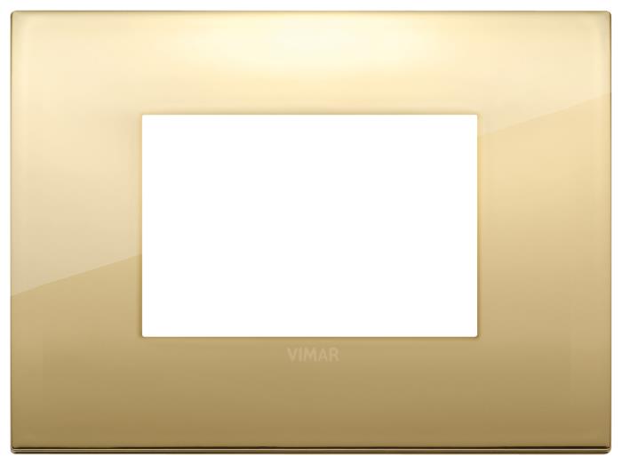 Confezione di placche 3 moduli classica in metallo Arké - oro