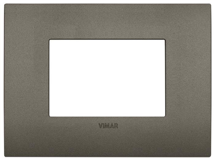Placca 3 moduli classica in tecnopolimero Arké - alluminio