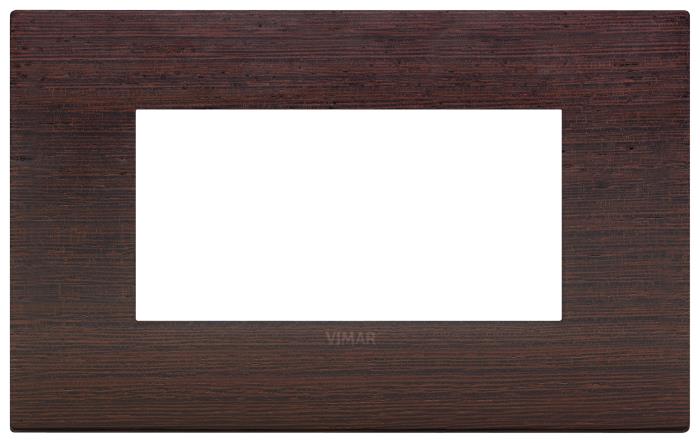 Confezione di placche 4 moduli classica in legno Arké - wengé