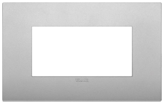 Placca 4 moduli classica in tecnopolimero Arké - argento