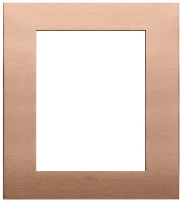 Placca 8 moduli ( 4 + 4 ) classica in metallo Arké - rame spazzolato