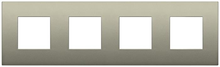 Placca 8 moduli ( 2 + 2 + 2 + 2 ) classica in metallo Arké - beige opaco