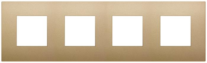 Placca 8 moduli ( 2 + 2 + 2 + 2 ) classica in tecnopolimero Arké - oro