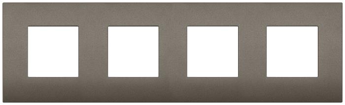 Placca 8 moduli ( 2 + 2 + 2 + 2 ) classica in tecnopolimero Arké - alluminio