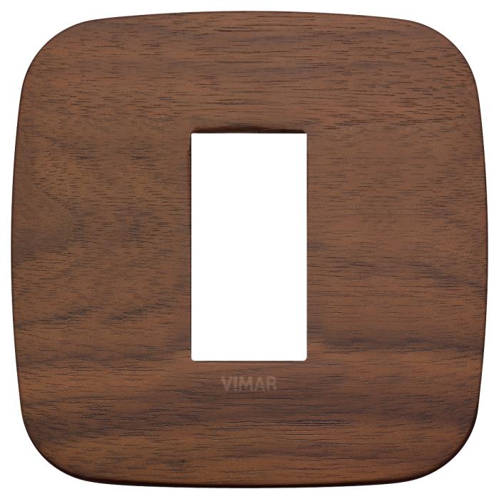 Confezione di placche 1 modulo rondò in legno Arké - noce