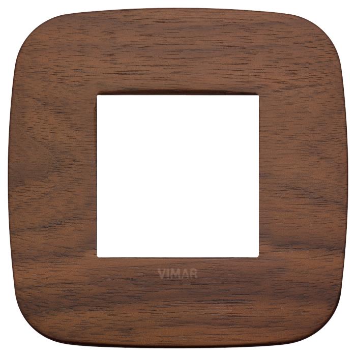 Confezione di placche 2 moduli rondò in legno Arké - noce