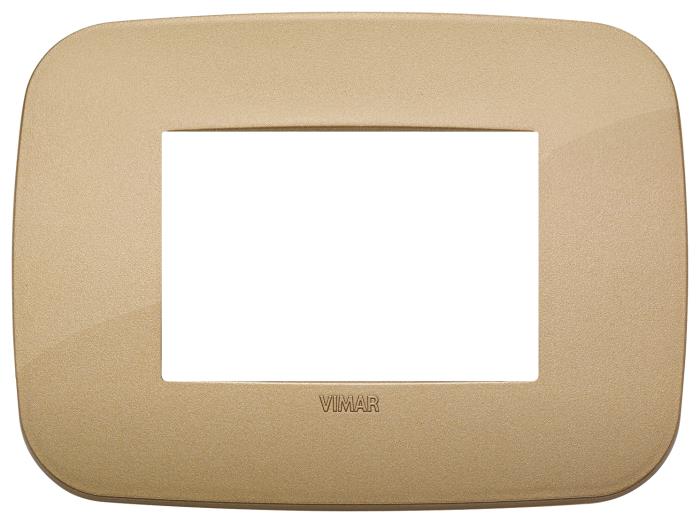Placca 3 moduli rondò in tecnopolimero Arké - oro antico