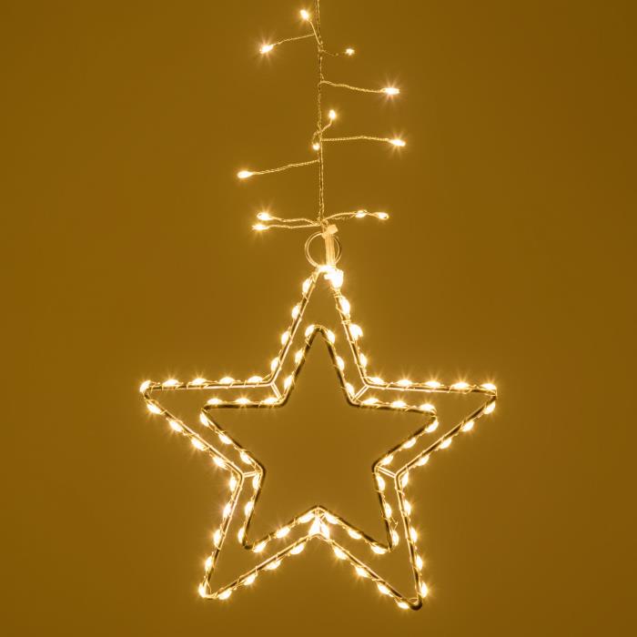 Tenda luminosa per esterno 392 microLed con stelle - Bianco Caldo