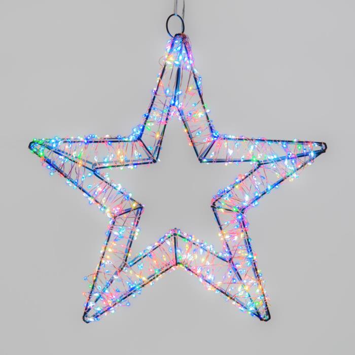 Stella luminosa in metallo marrone 800 Led con flash 3D - RGB 