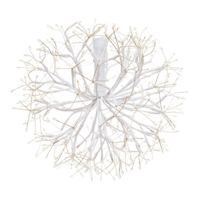 Ramo luminoso a sfera bianco 384 Led con flash - Bianco Caldo