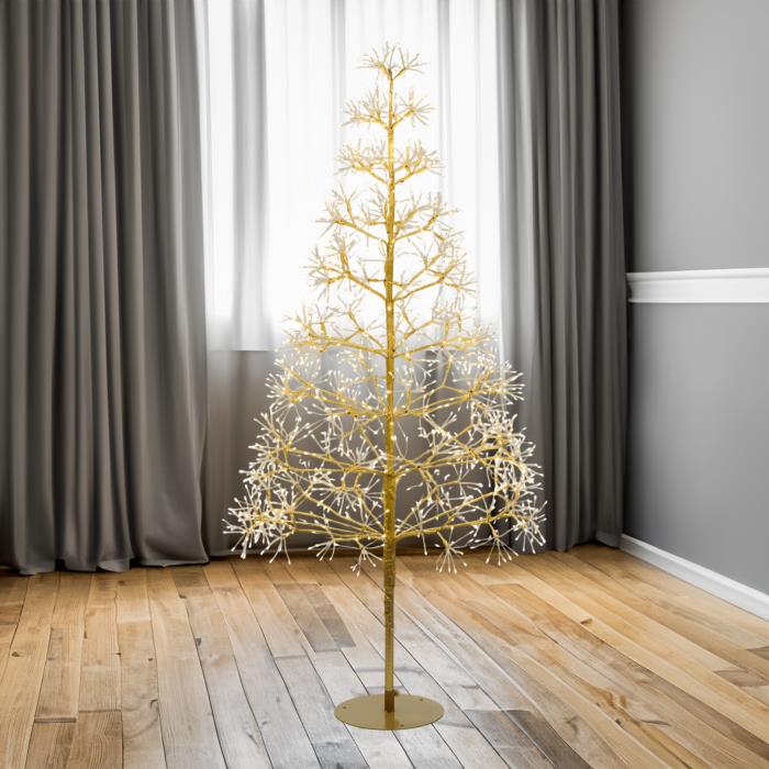 Albero champagne luminoso da esterno 1500 Led con flash - Abete