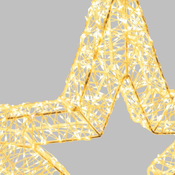 Stella luminosa in metallo bianco 2000 Led con flash 3D - Bianco Caldo