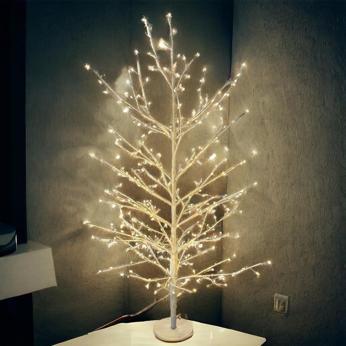Albero bianco luminoso da esterno 160 Led con flash - Tiglio