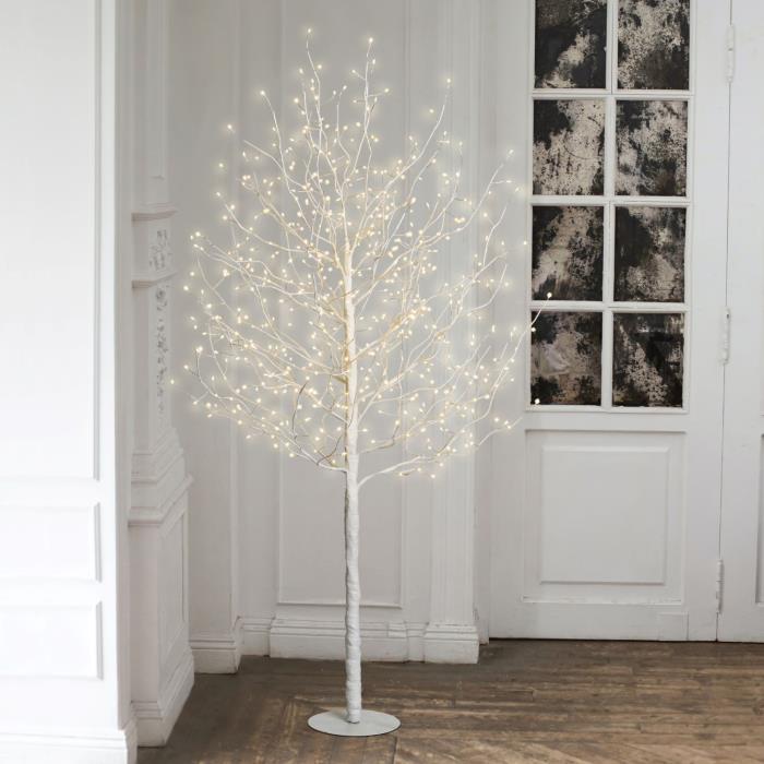 Albero bianco luminoso da esterno 640 Led con flash - Leccio