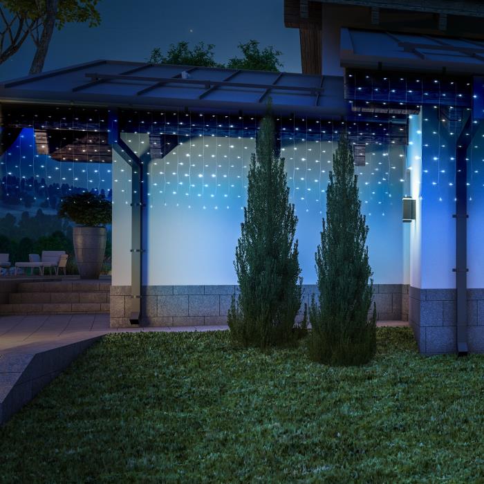 Tenda luminosa per esterno 500 Led con gioco luci - Bianco Freddo