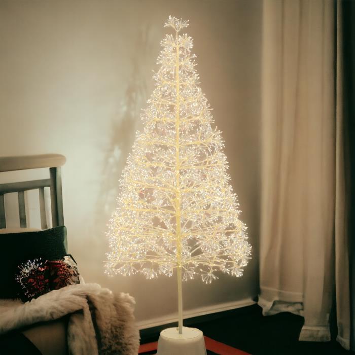 Albero bianco luminoso da esterno 3000 Led con flash - Abete