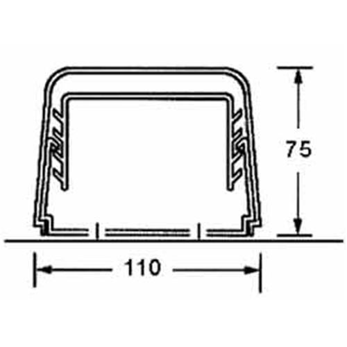 Canalina in PVC 110 x 75 bianca - 2 metri