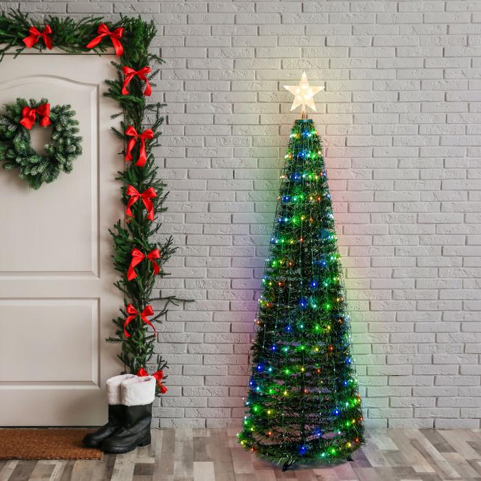 Albero di Natale a cono stilizzato luminoso 304 MaxiLed - RGB