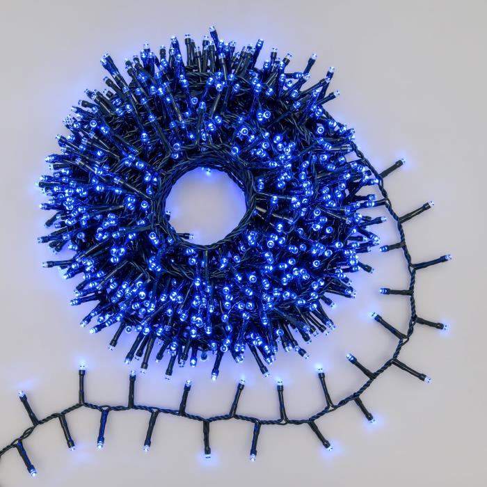 Catena luminosa 1000 Led con gioco luce per alberi di Natale - Blu