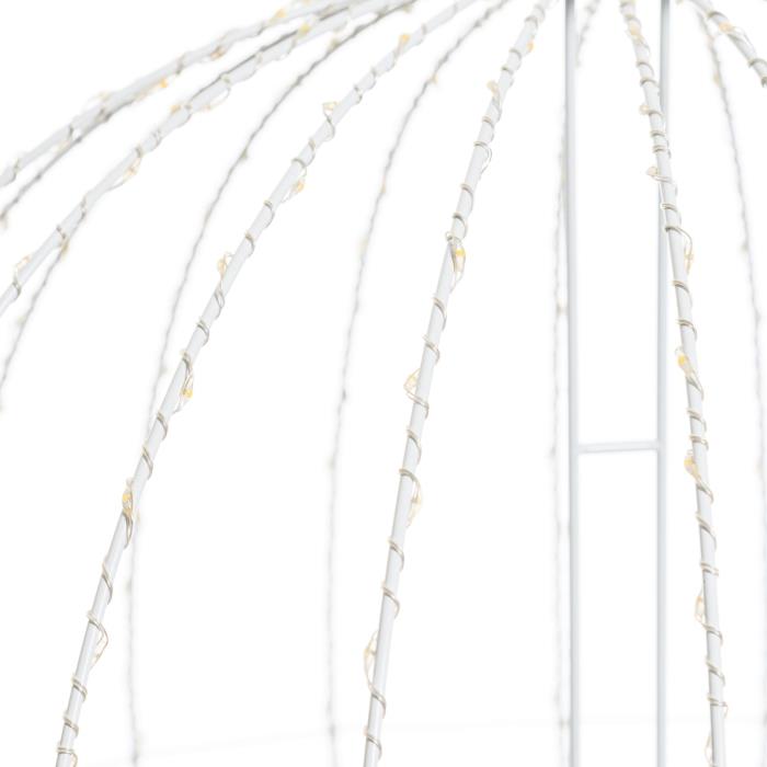 Sfera luminosa in metallo ripiegabile bianco da esterno 3D ø54cm - Bianco Caldo