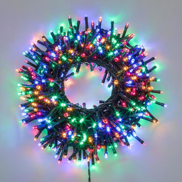 Catena luminosa 1000 Led con gioco luce per alberi di Natale - Multicolor