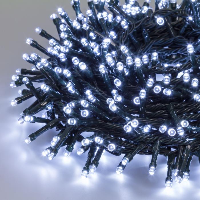 Catena luminosa 1000 Led con gioco luce per alberi di Natale - Bianco Freddo