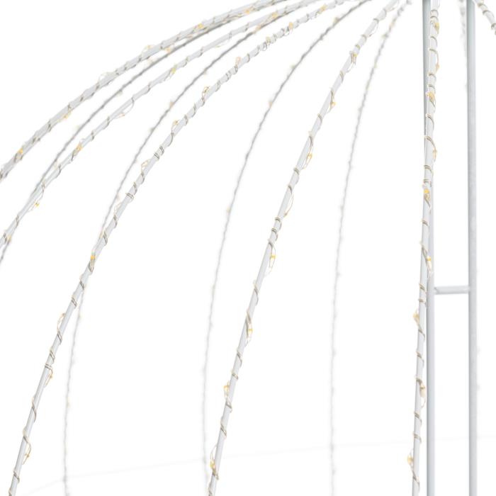 Sfera luminosa in metallo ripiegabile bianco da esterno 3D ø74cm - Bianco Caldo