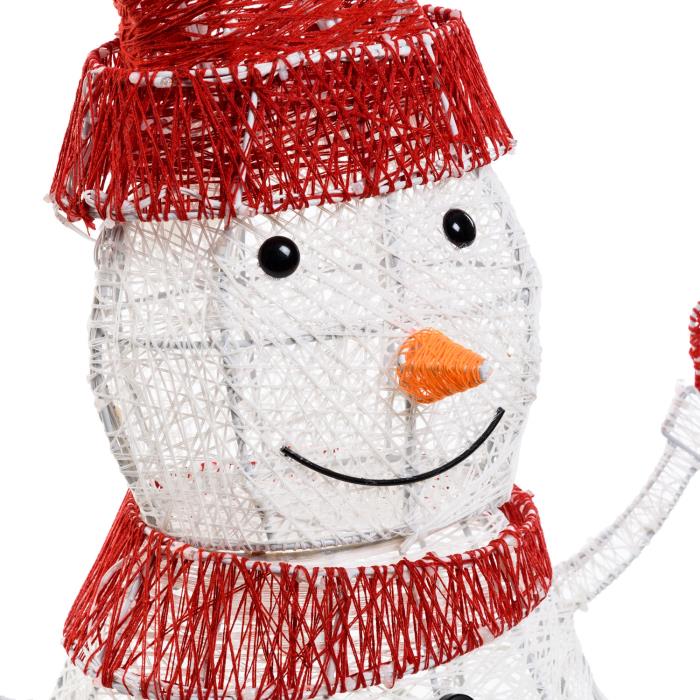 Pupazzo di neve luminoso in metallo da esterno 3D 190 Led - Bianco Caldo/Freddo